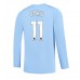 Günstige Manchester City Jeremy Doku #11 Heim Fussballtrikot 2023-24 Langarm
